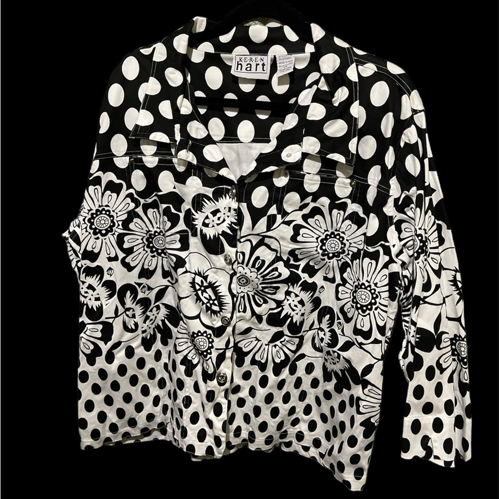 Keren Hart EUC black/white jacket size 2X